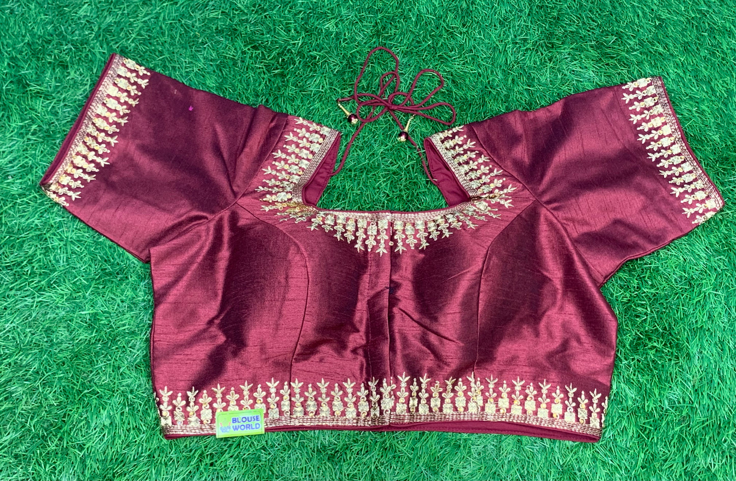 Marron colour with embroidery blouse