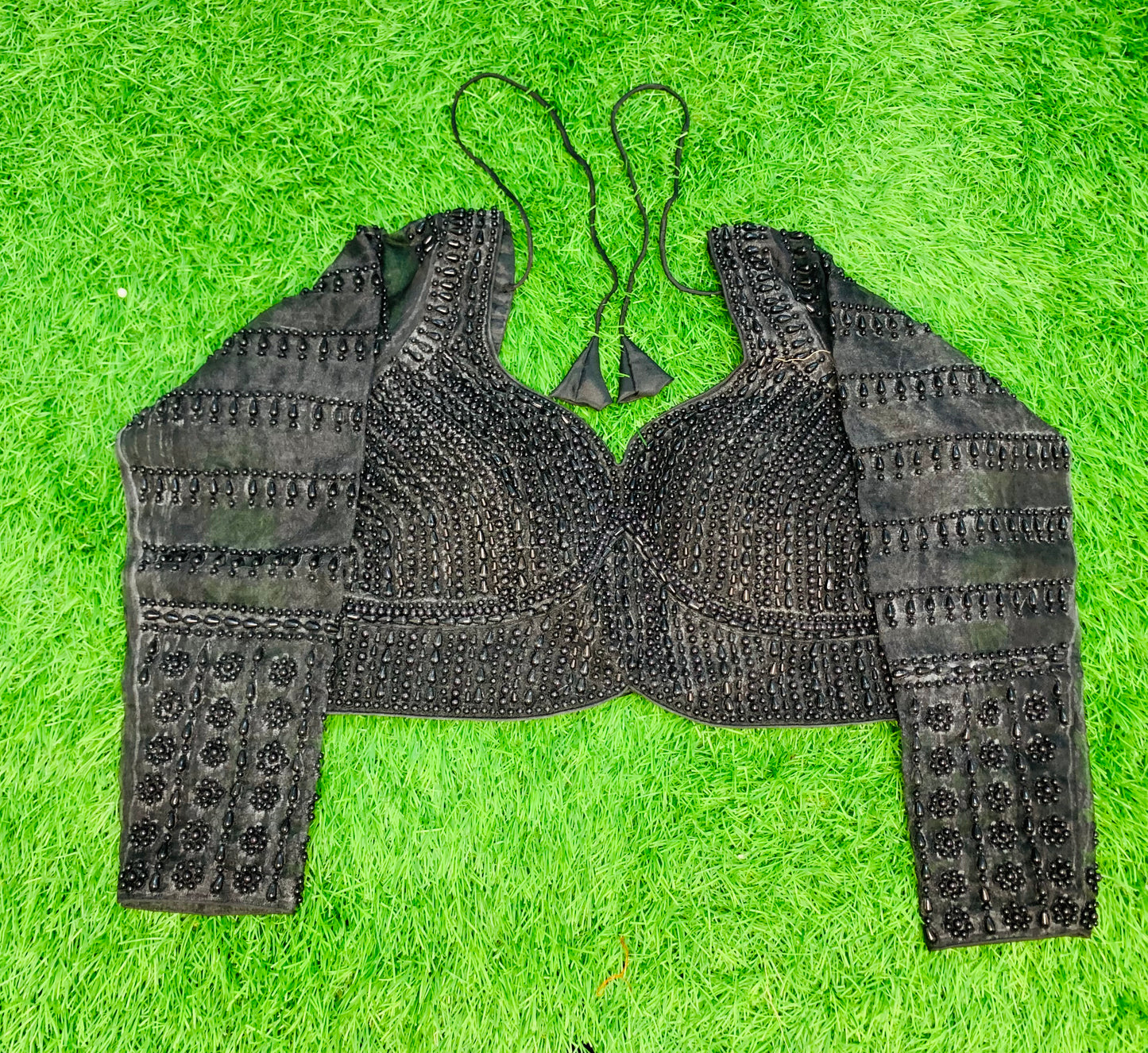 Pearl net hand work full hands blouse