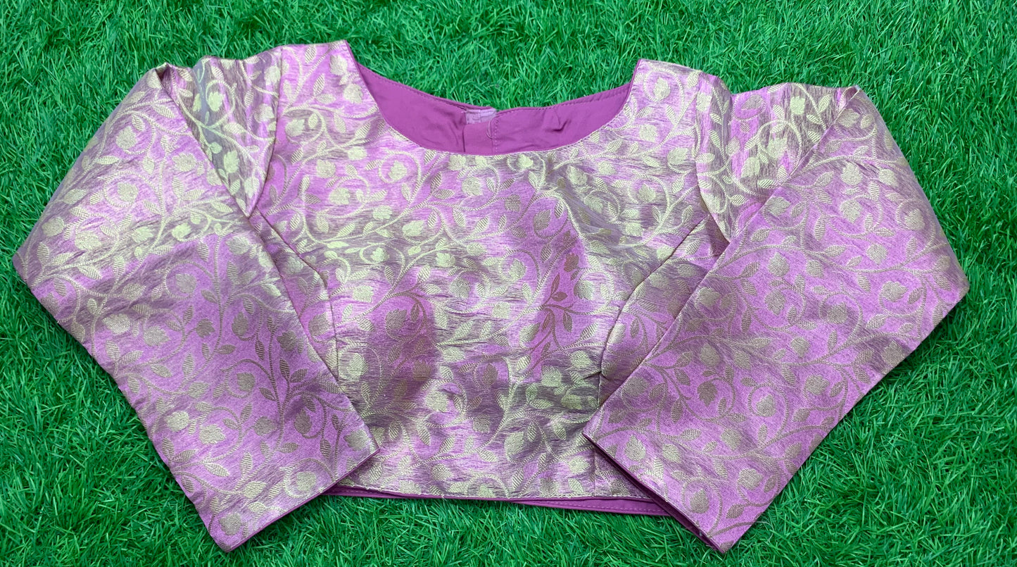 Pink shade front n back high neck blouse 👚