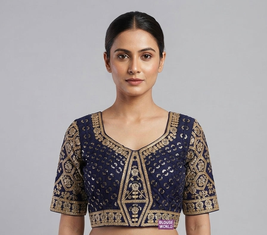 Dark Blue embroidery work