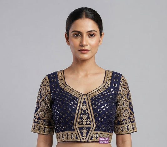 Dark Blue embroidery work