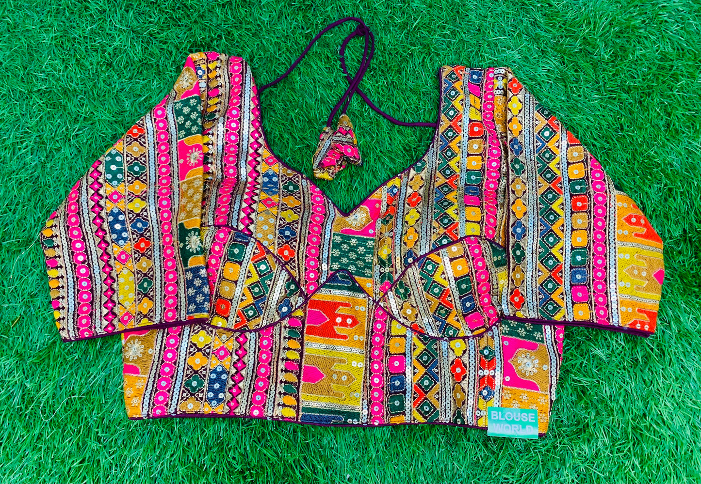 Multicolour fancy blouse with hands