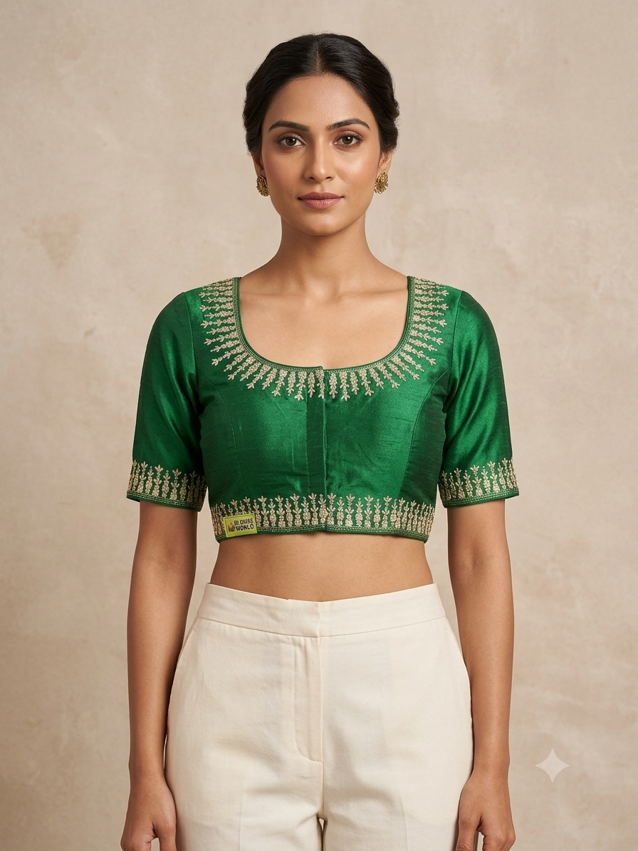 Embroidery rose gold zari blouse