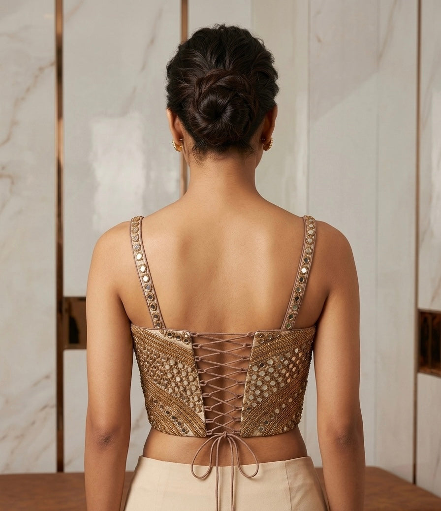 Copper corset mirror 🪞 work blouse 👚