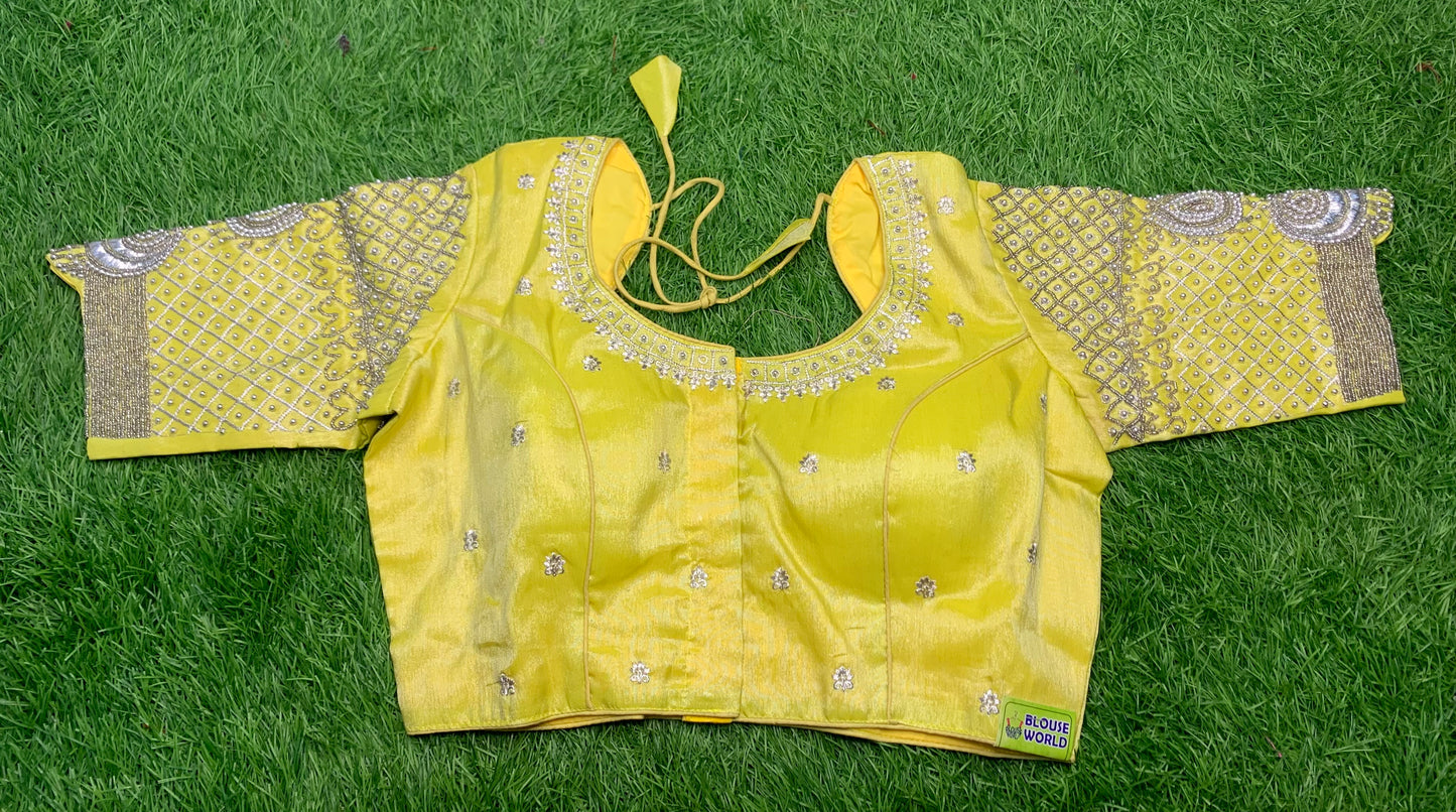 Lemon 🍋 yellow small Moti work blouse