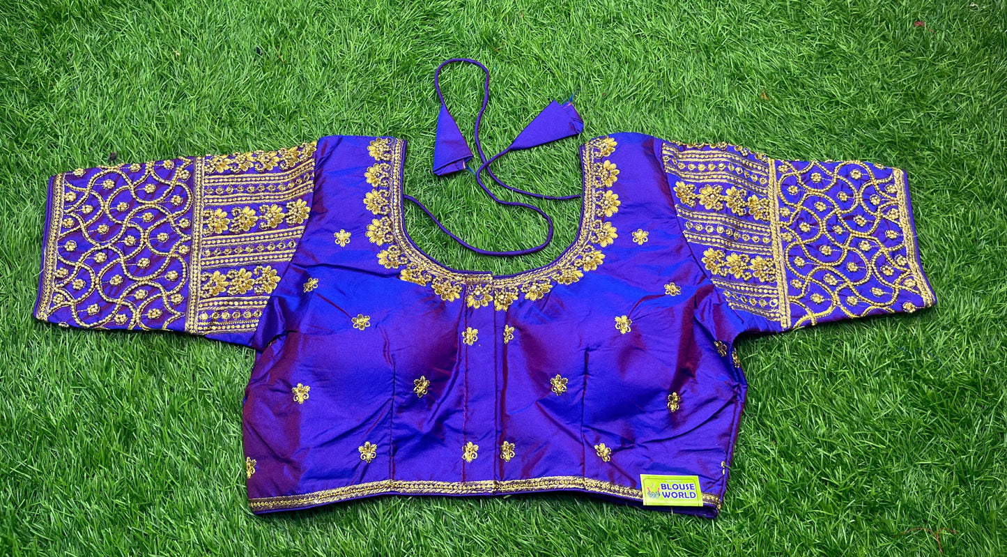 Heavy stone work blouse 👚 royal blue shade