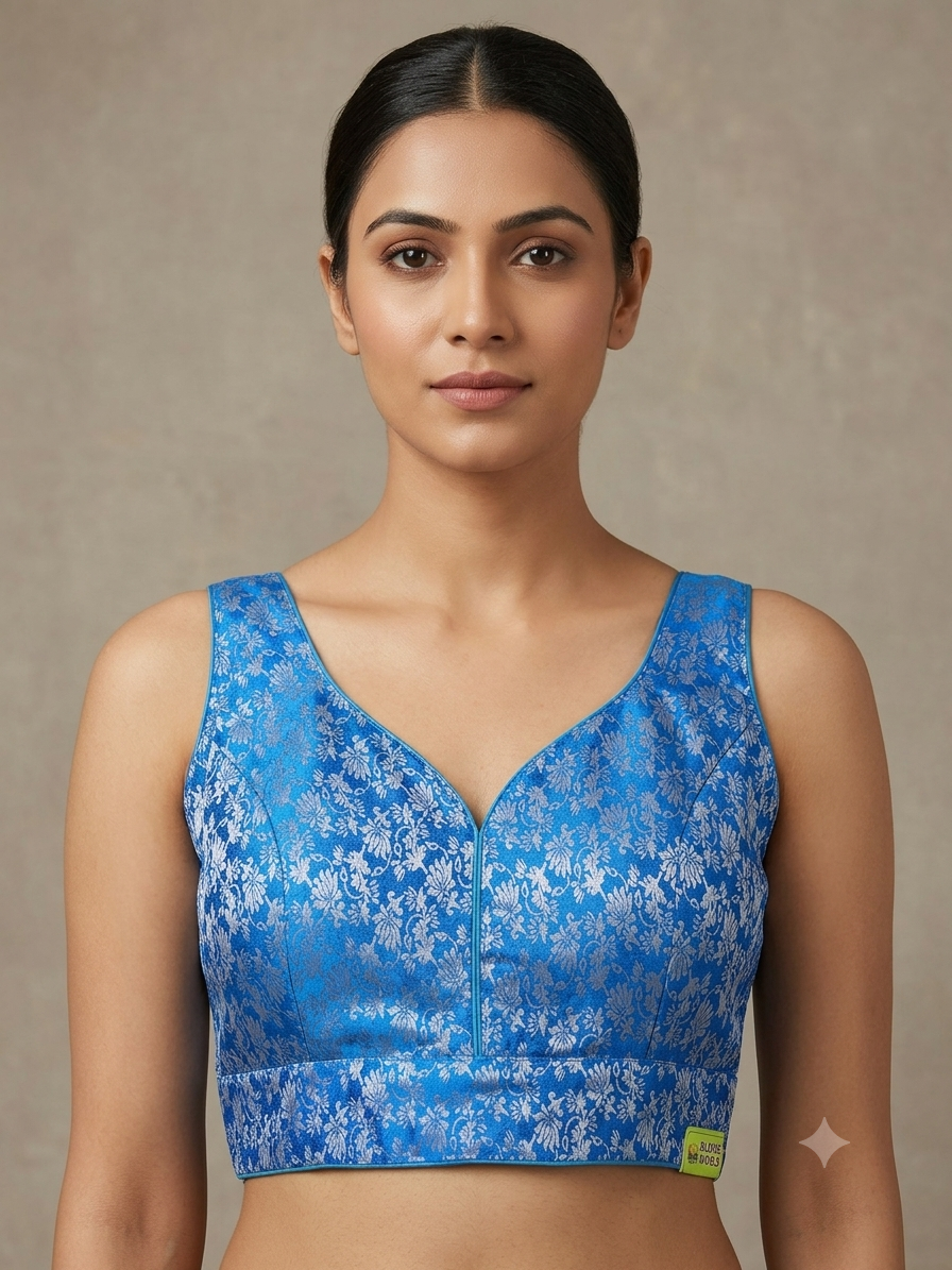 Sleeveless banaras blouse(inside hands available)