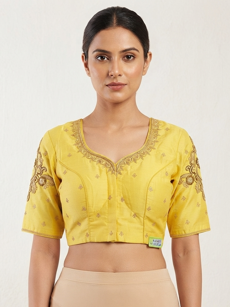 Yellow maggam work blouse 👚