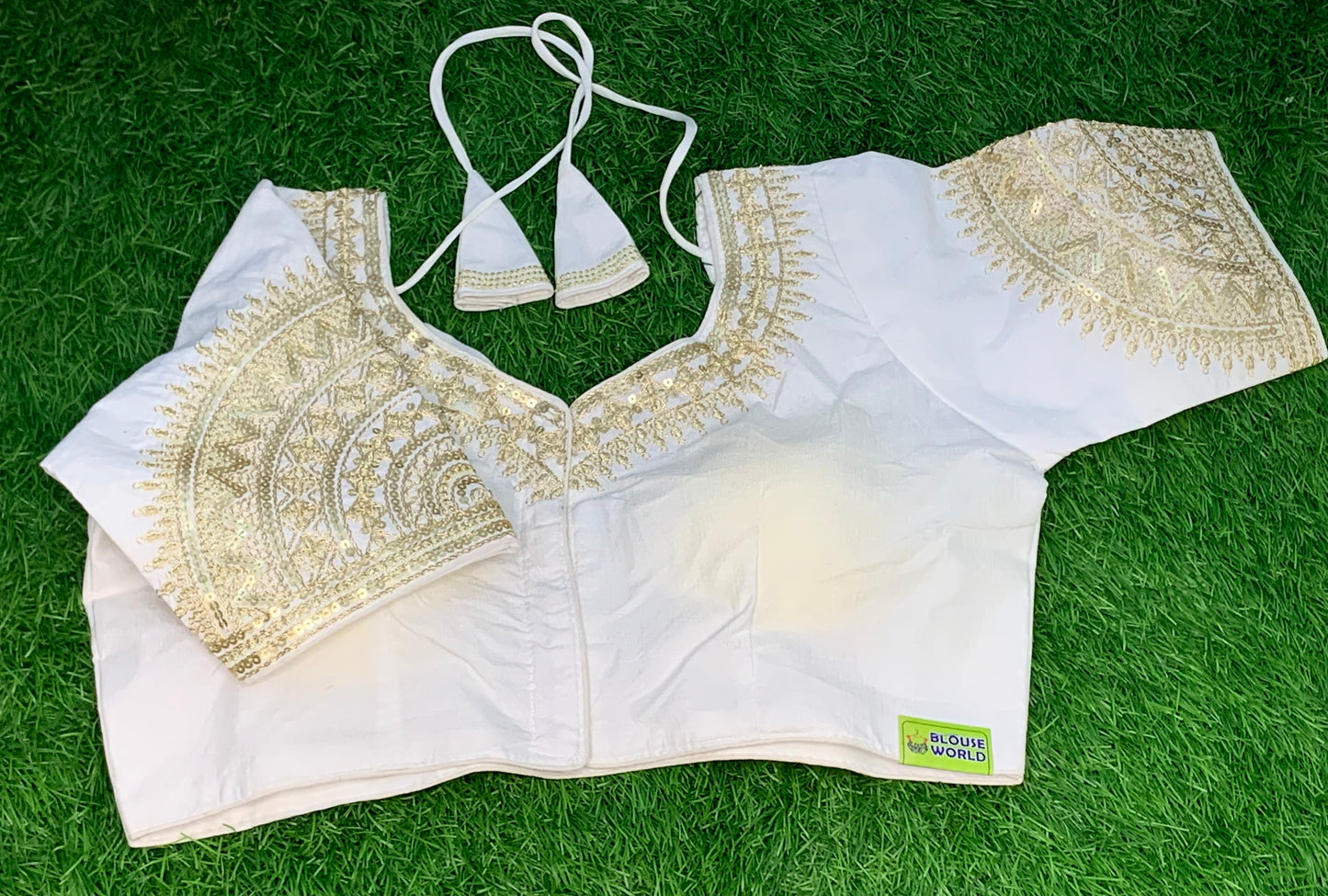 Pure white golden blouse
