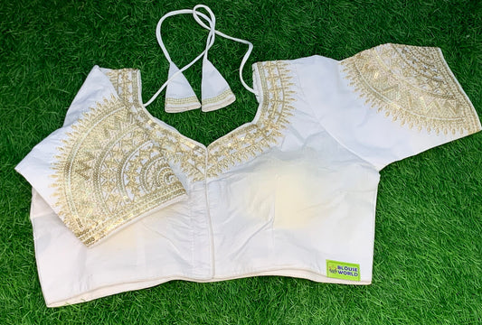 Pure white golden blouse