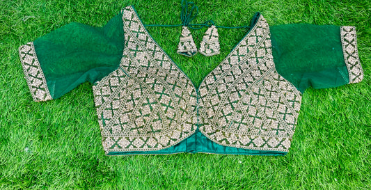 Stonework green blouse