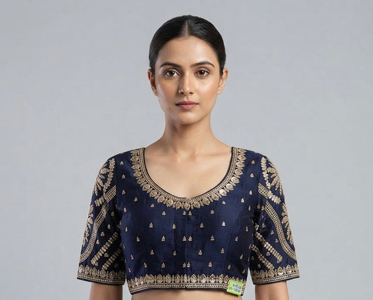 Navy blue embroidery work Blouse 👚