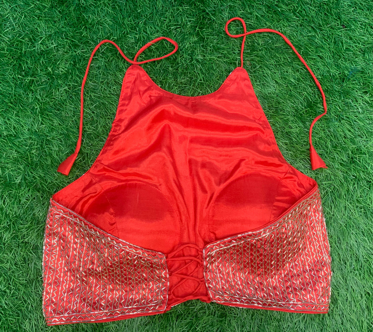 Red colour alterneck blouse