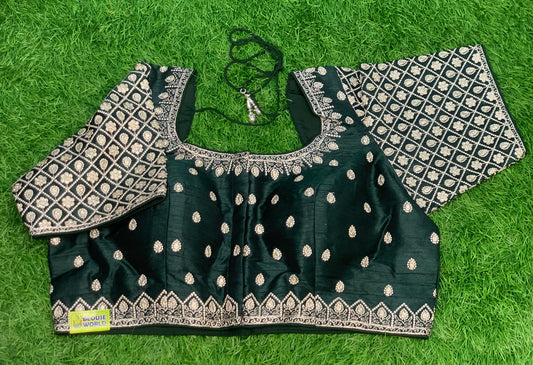 Bottle green heavy work blouse