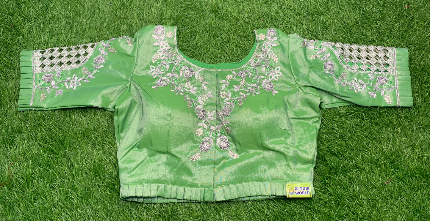 Mint green cut work blouse 👚