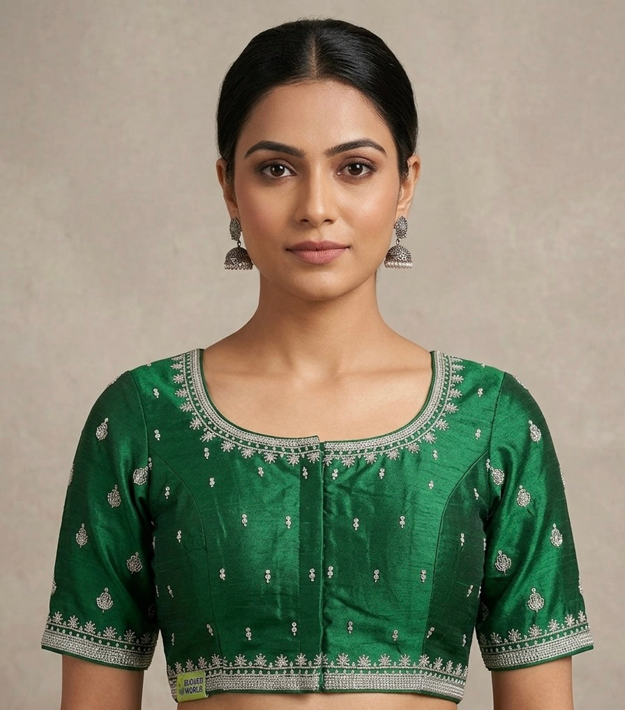 Silver butta work blouse