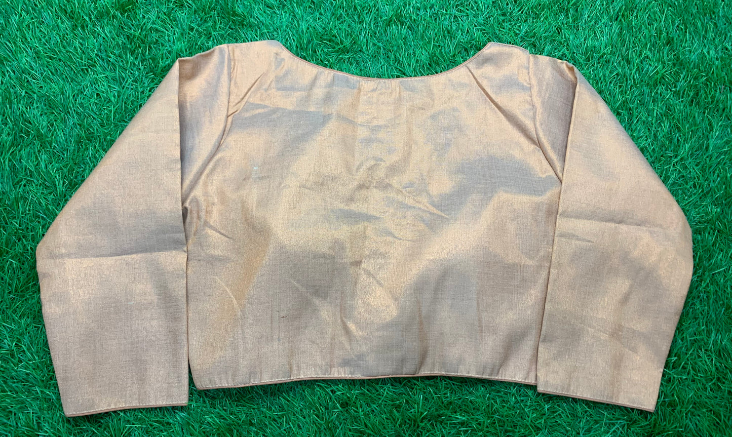 Gold high neck front v neck office wear designer blouse 👚