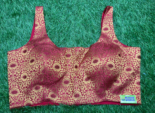 Marron flowers 💐 prints designer blouse 👚