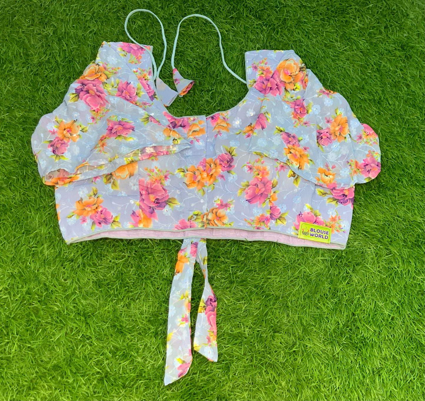 Ice colour with designer print blouse