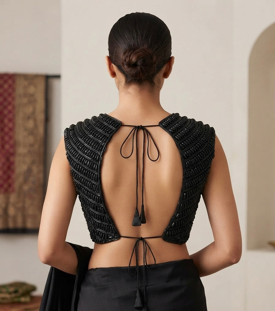 Black Pearl high round neck sleeveless Blouse 👚