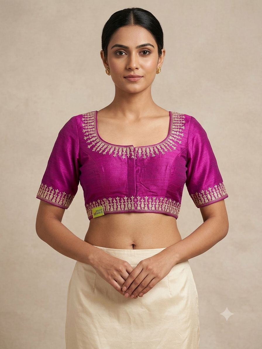 Embroidery rose gold zari blouse