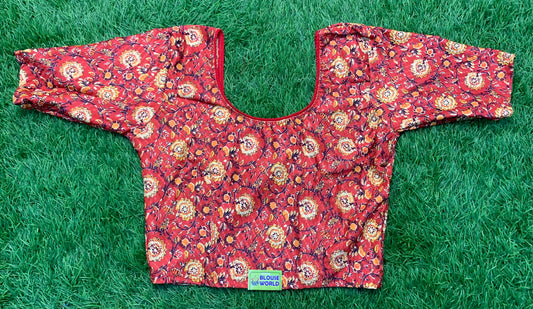 Red colour stretchable blouse