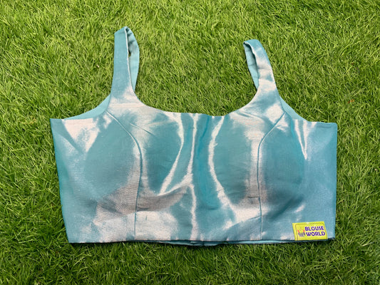 Sky 🌌 blue ✨ shiny spaghetti blouse 👚