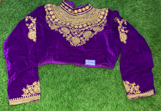 Maharani neck full hands blouse
