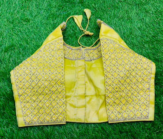 Lemon 🍋 yellow stone work hand work blouse 👚