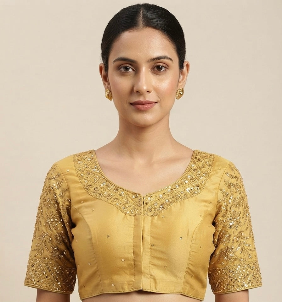 Golden maggam work