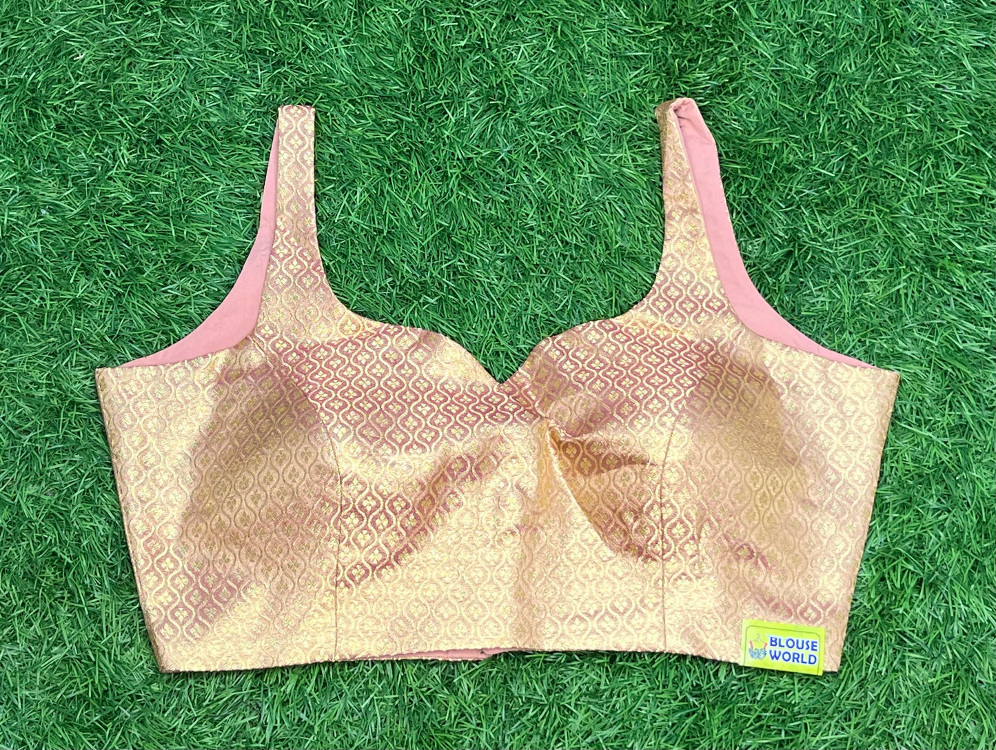 Pink Banaras sleeveless blouse