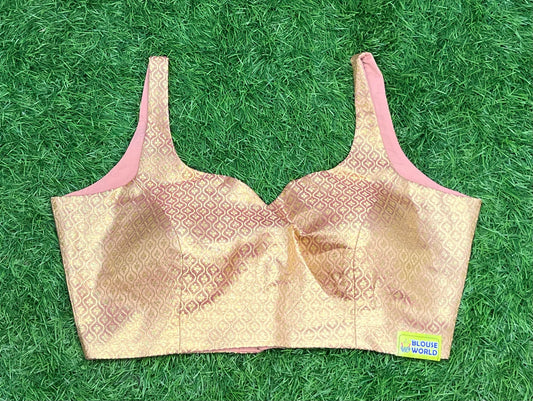 Pink Banaras sleeveless blouse