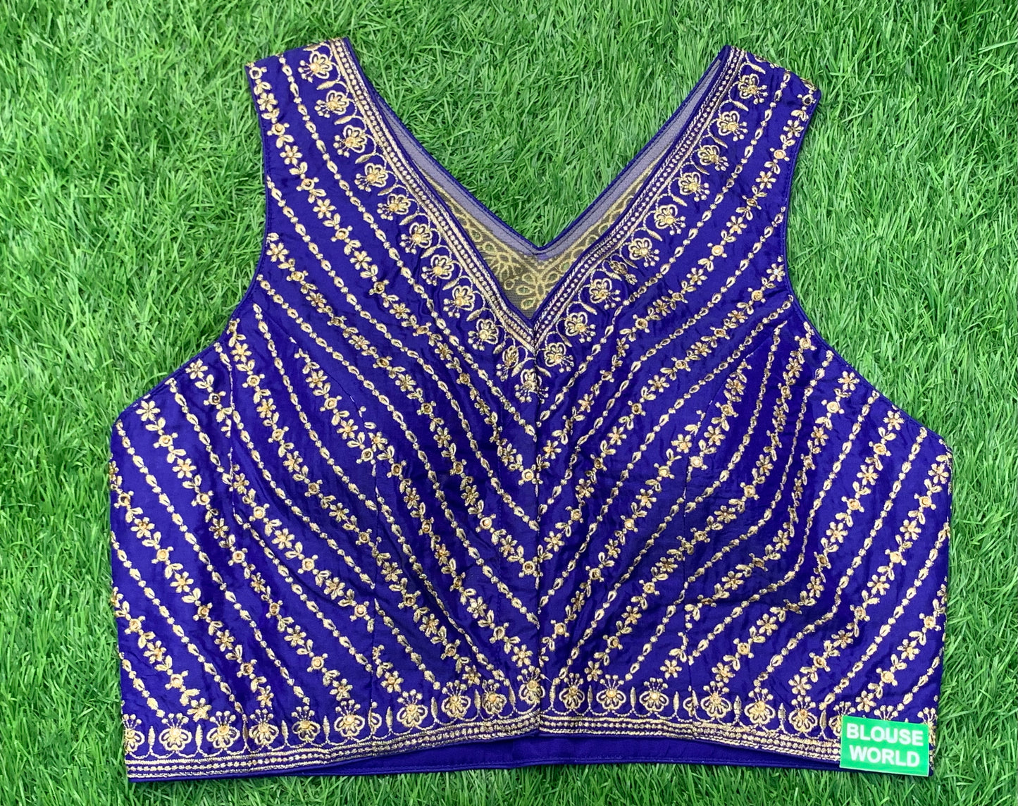Royal blue colour designer blouse
