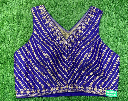 Royal blue colour designer blouse