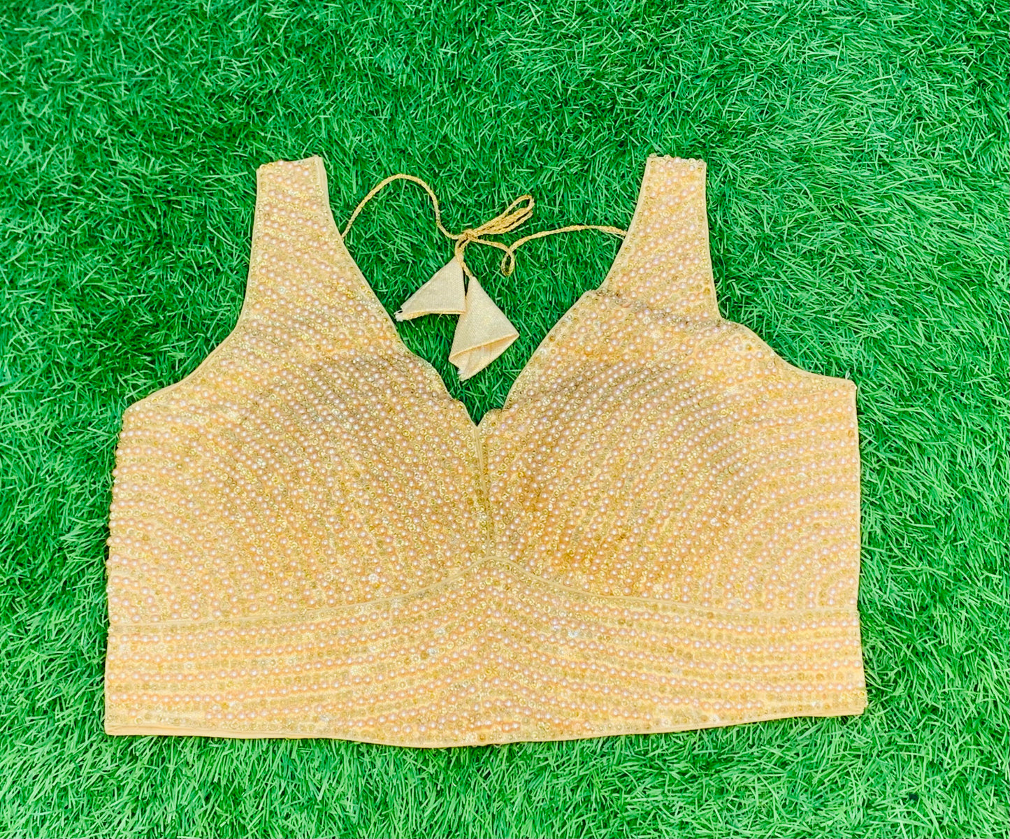 Golden Pearl front back shining cloth short sleeve