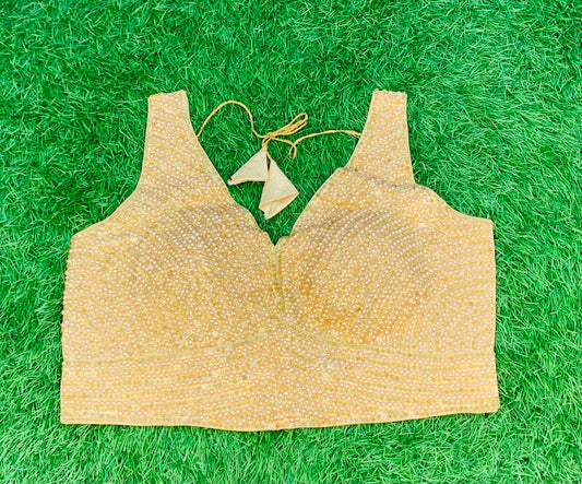 Golden Pearl front back shining cloth short sleeve