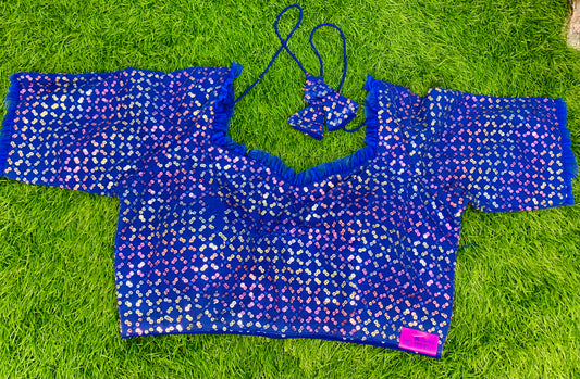 Royal blue with multicolour sequence