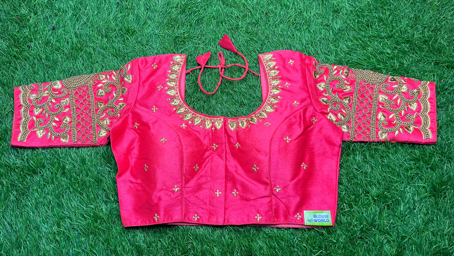 Peach 🍑 colour heavy handwork blouse 👚