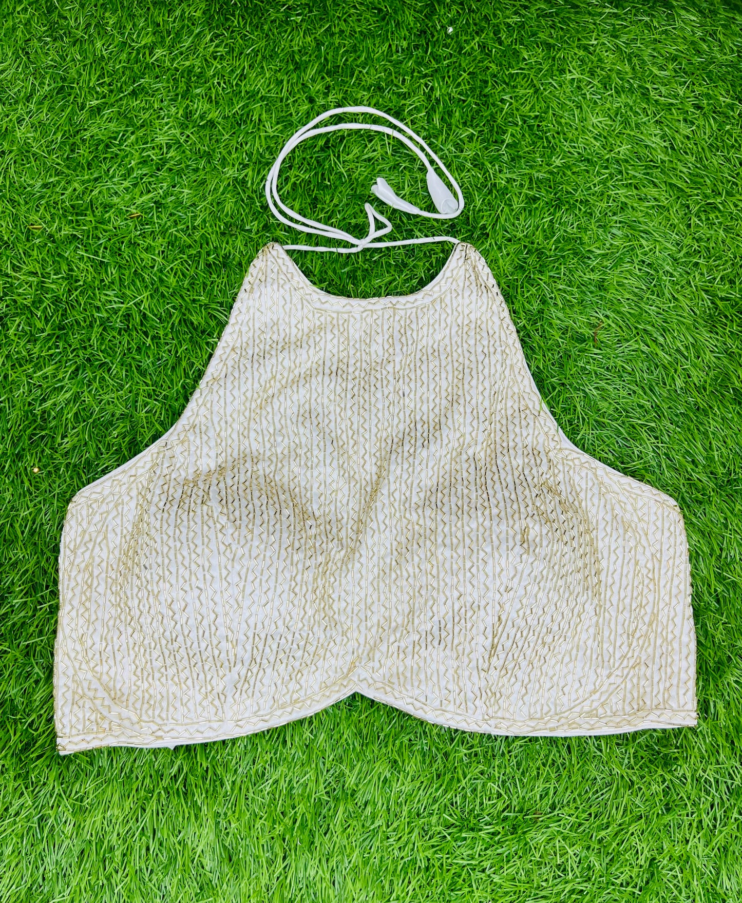 Halter neck white blouse