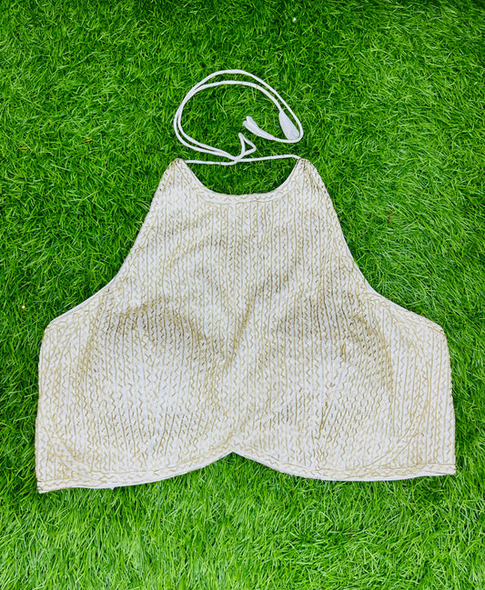 Halter neck white blouse