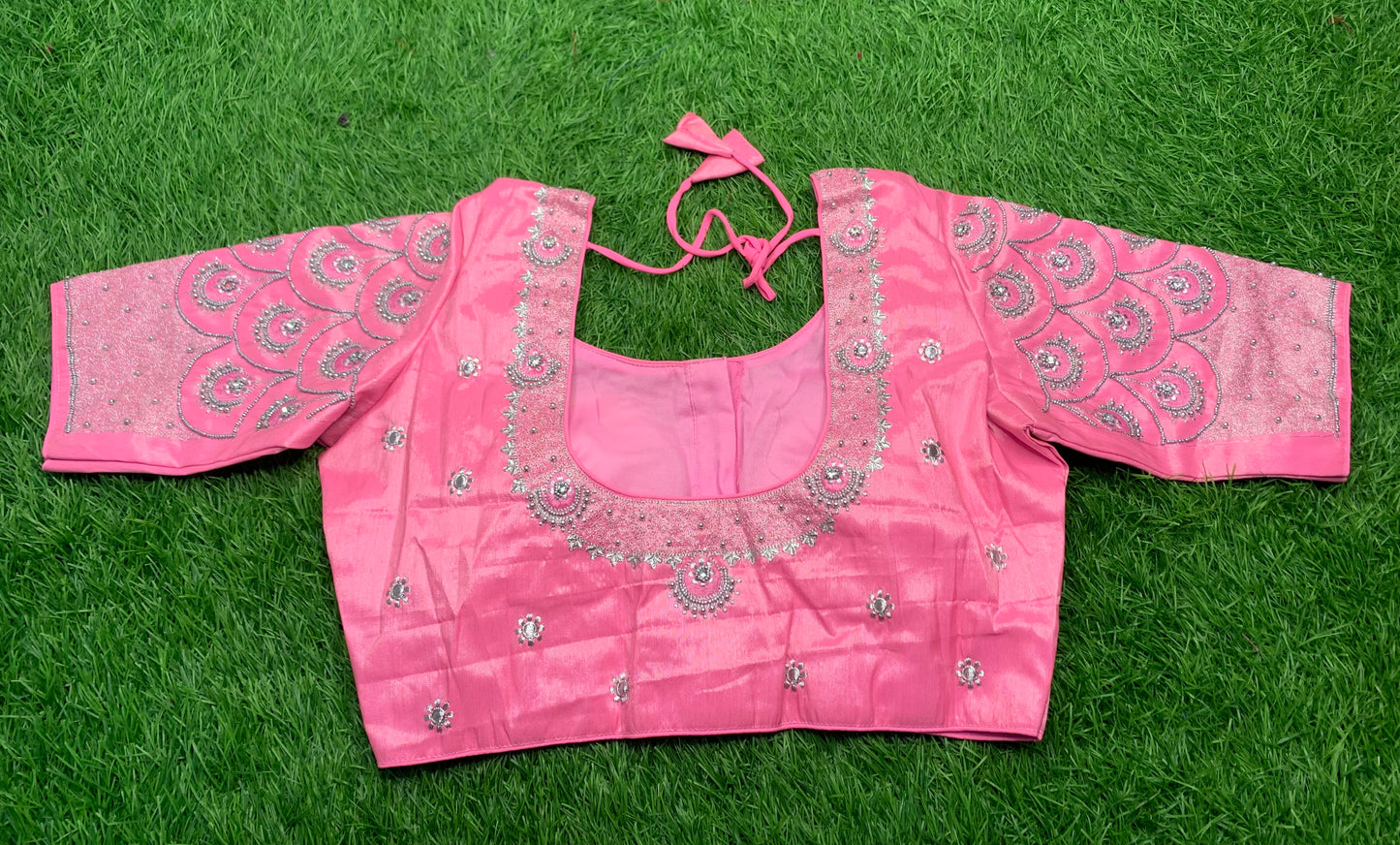Baby pink designer blouse 👚