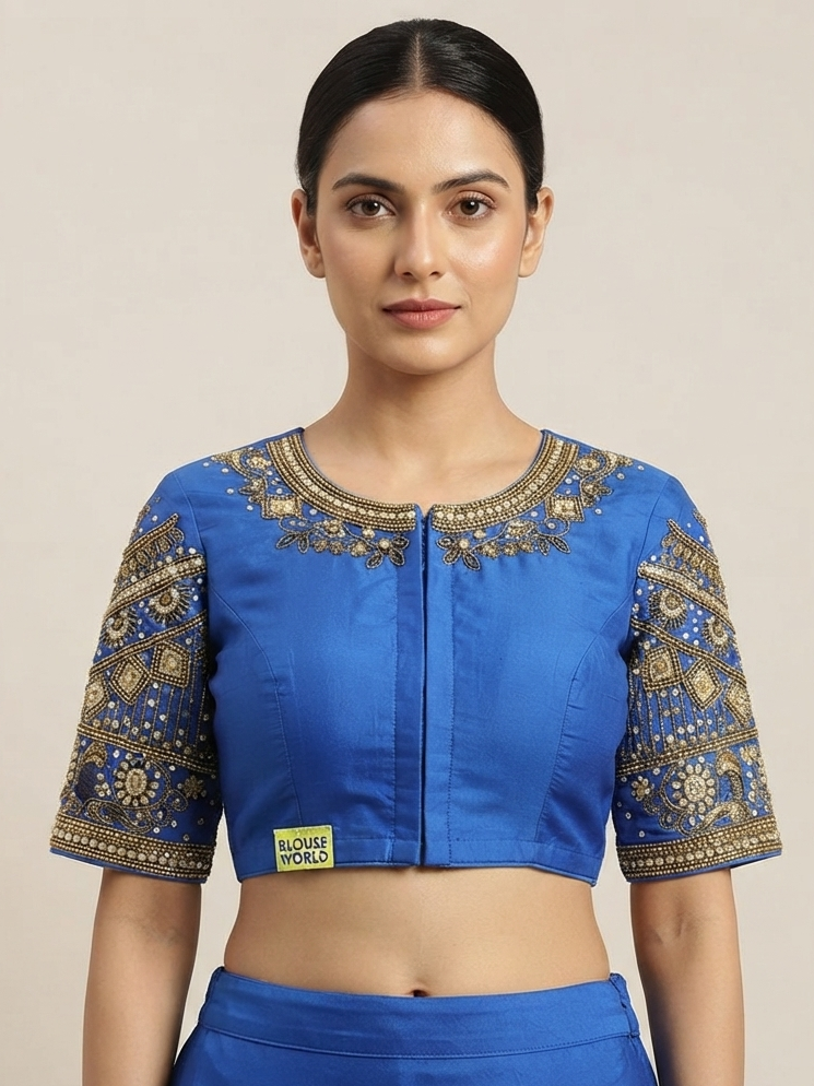 Blue maggam work design