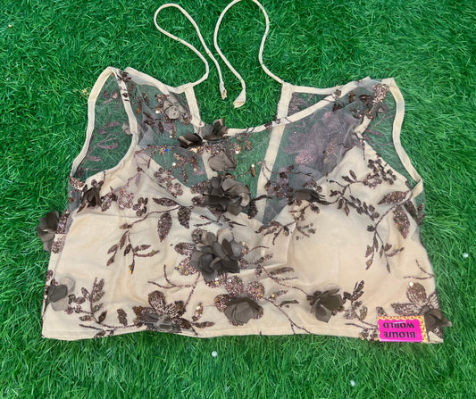 Copper shade fancy blouse back with hands