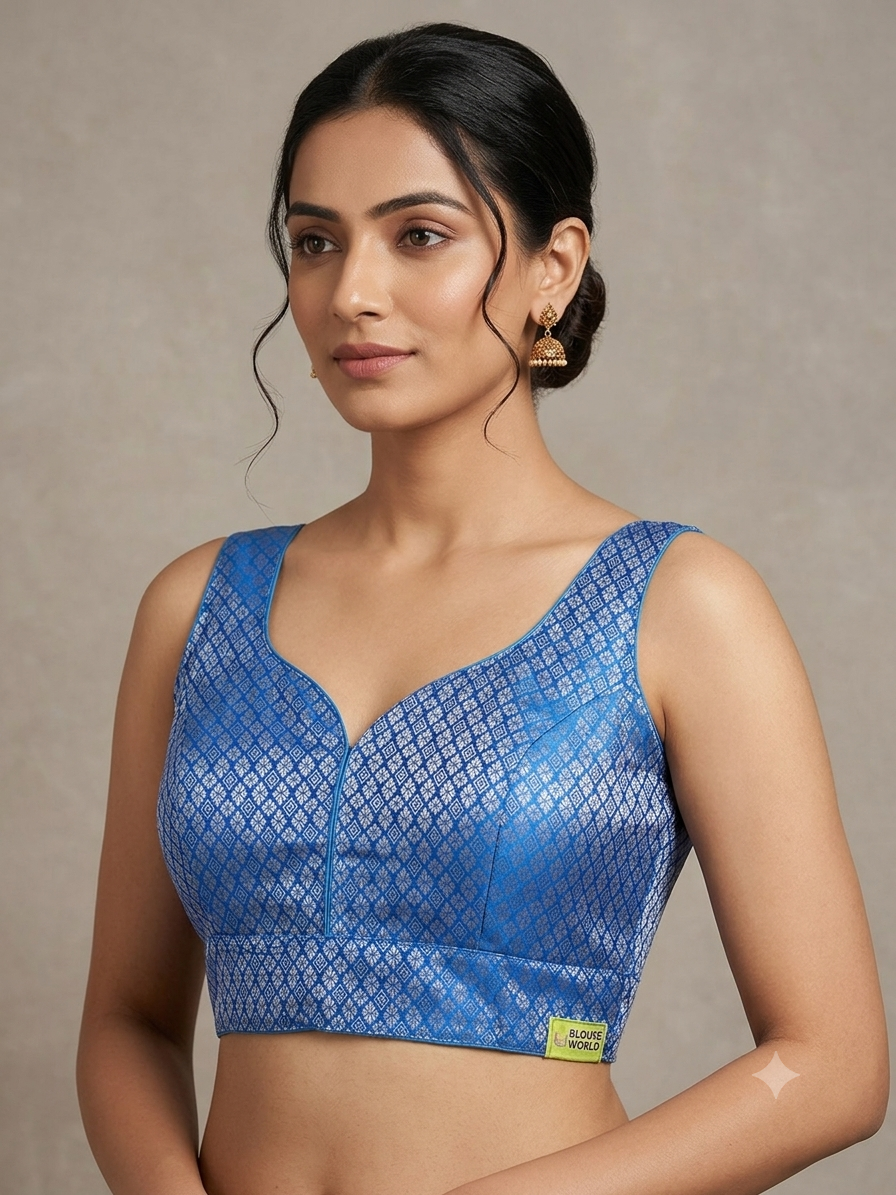 Sleeveless banaras blouse(inside hands available)
