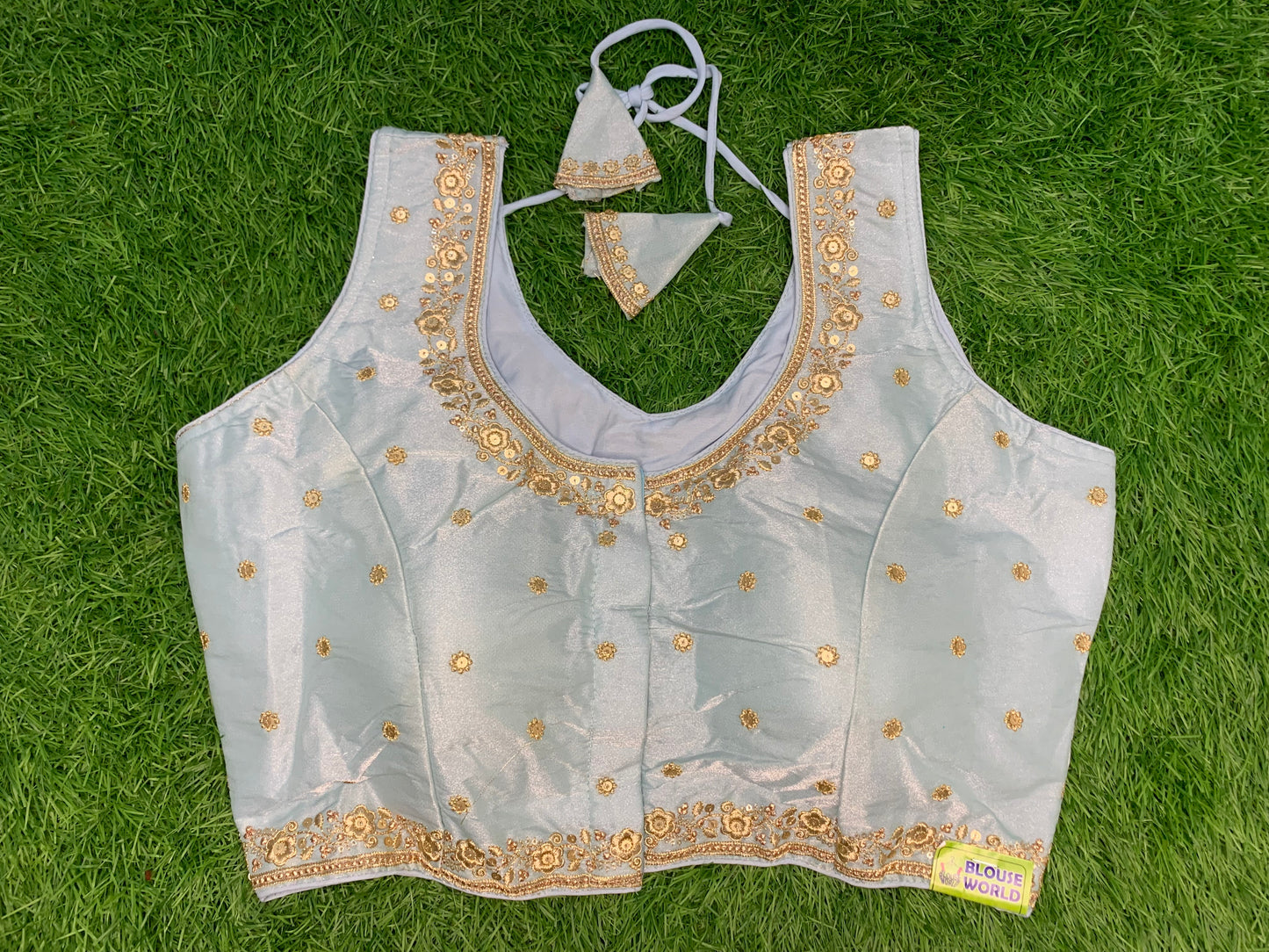Light blue fancy blouse with hands