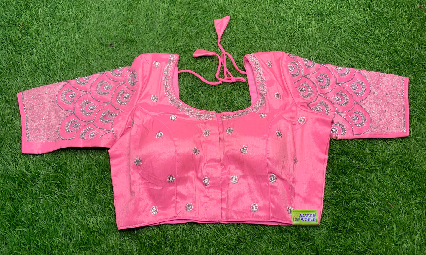 Baby pink designer blouse 👚