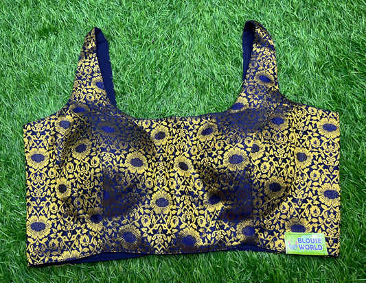 Dark navy blue flower 🌸 prints designer blouse 👚