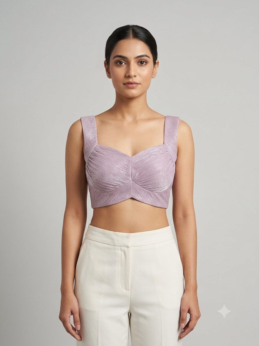 Lavender pink designer sleeveless blouse 👚