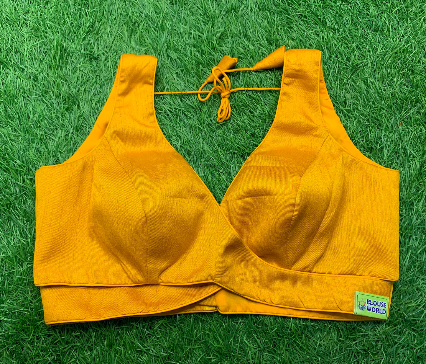 Mustard fancy spaghetti blouse sleeveless 👚