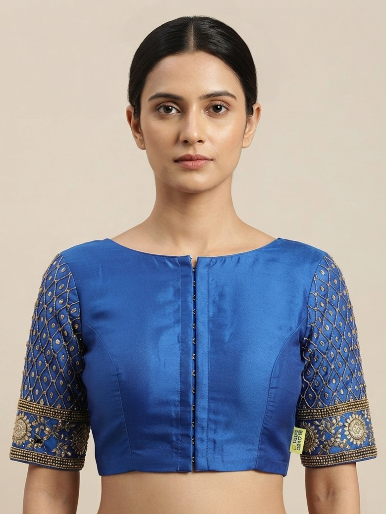 Blue maggam work design
